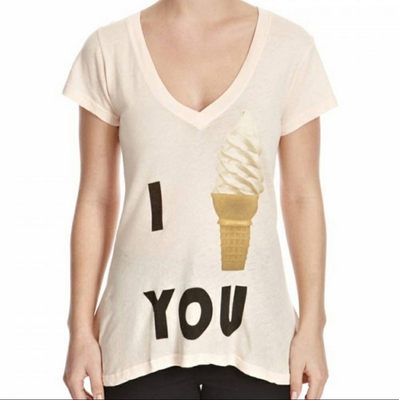 Wildfox Sweet Love Ice Cream Cones V Neck Tee - Picture 2 of 8